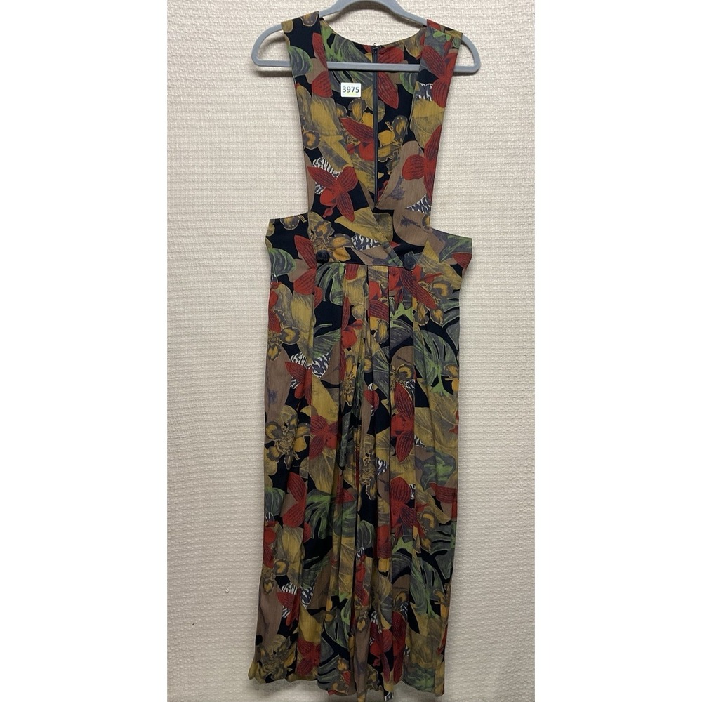Womens Vintage 1980's Floral Cotton Jumpsuit Playsuit Size 8